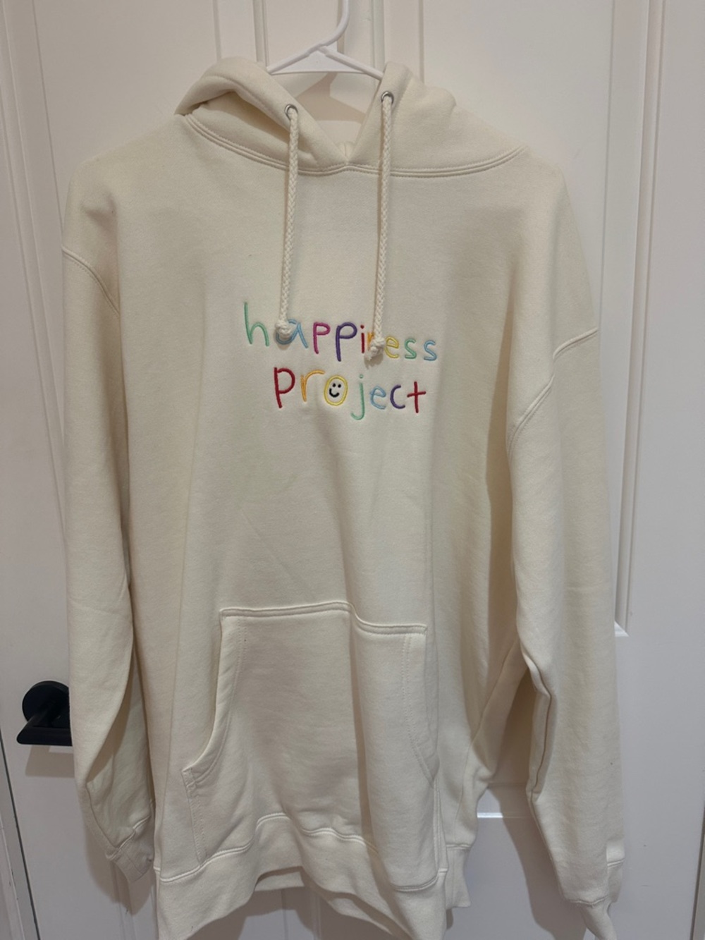 New with tags. Happiness project hoodie. Cream. Size M